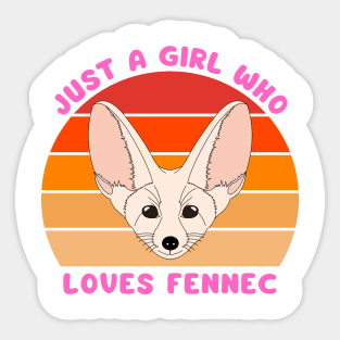 Vintage Just a girl who loves fennec Sticker